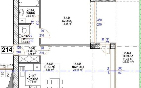 Eladó új építésű 57 m2-es lakás a Párizsi Udvar Pluszban. 214
