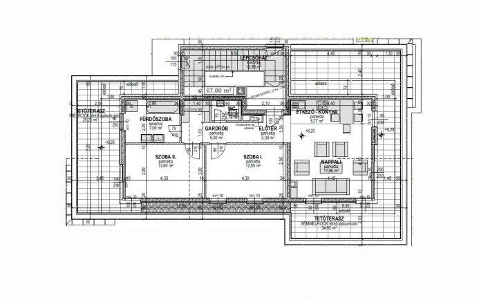 Eladó a Széchényi kertben egy 67 nm-es, erkélyes lakás 2.4