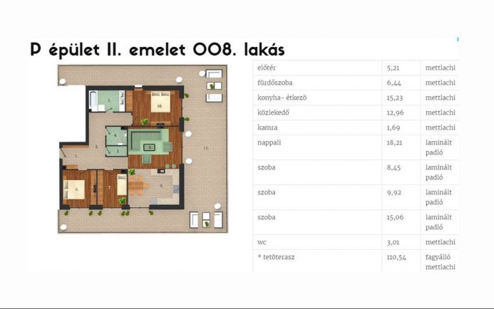 Új építésű 96 nm-es penthouse lakás a Homokkertben 5A.2.2