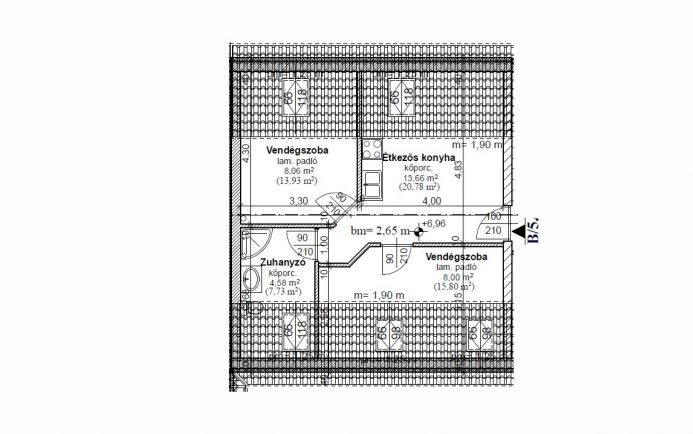 A társasház tetőterében eladó egy 34 nm-es apartman