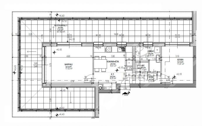 Új építésű 52 nm-es penthouse lakás eladó a Nagyerdőhöz közel