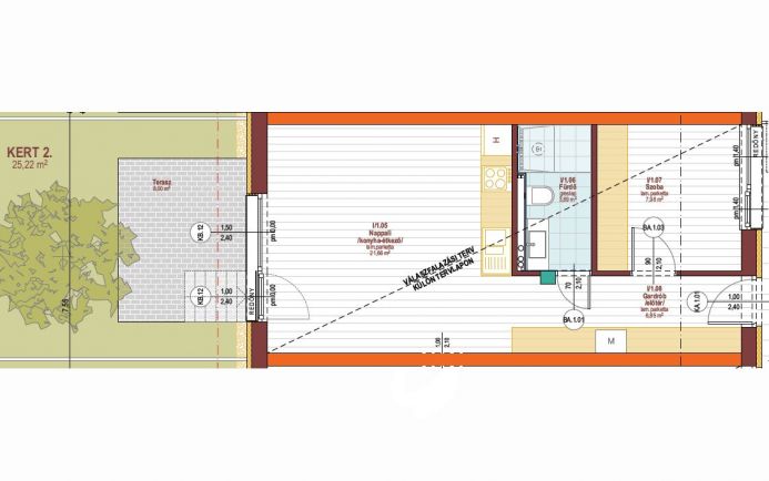 Hatvan utcai kertben 40 nm-es új építésű lakás eladó