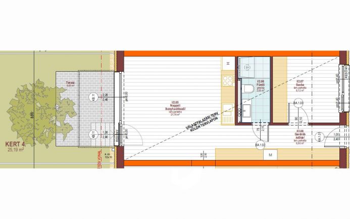 Hatvan utcai kertben 40 nm-es új építésű lakás eladó