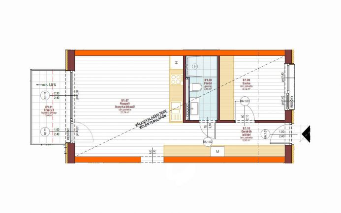 Hatvan utcai kertben 40 nm-es lakás eladó