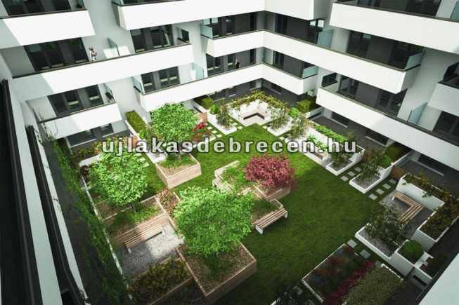 Eladó új építésű 66 m2-es 3 szobás 5. emeleti lakás Debrecenben a Párizsi Udvar II.-ben.